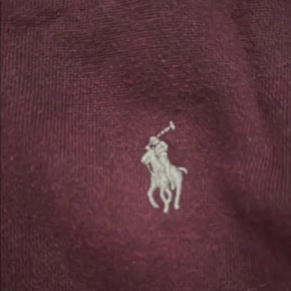 Polo by Ralph Lauren Men's Maroon Hoodie Sweater - Picture 4 of 7